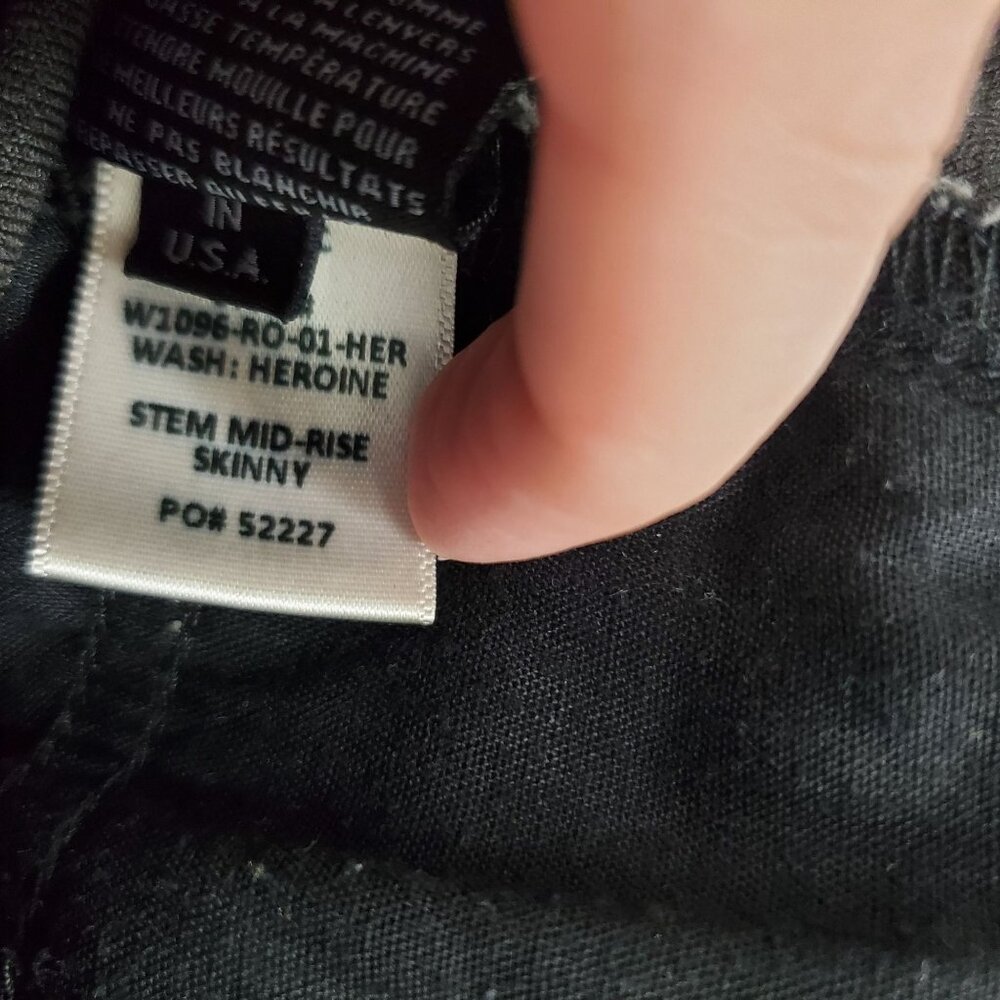 Genetic‎ Denim Heroine Stem Mid-Rise Skinny Women's Black Stretch Jeans USA 24 - Picture 9 of 12